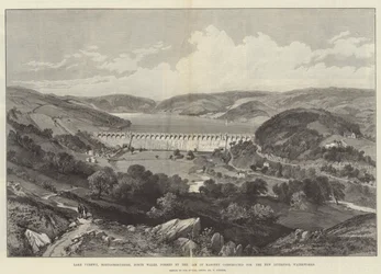 Lake Vyrnwy, Montgomeryshire, North Wales, Formed by the Dam of Masonry Constructed for the New Liverpool Waterworks